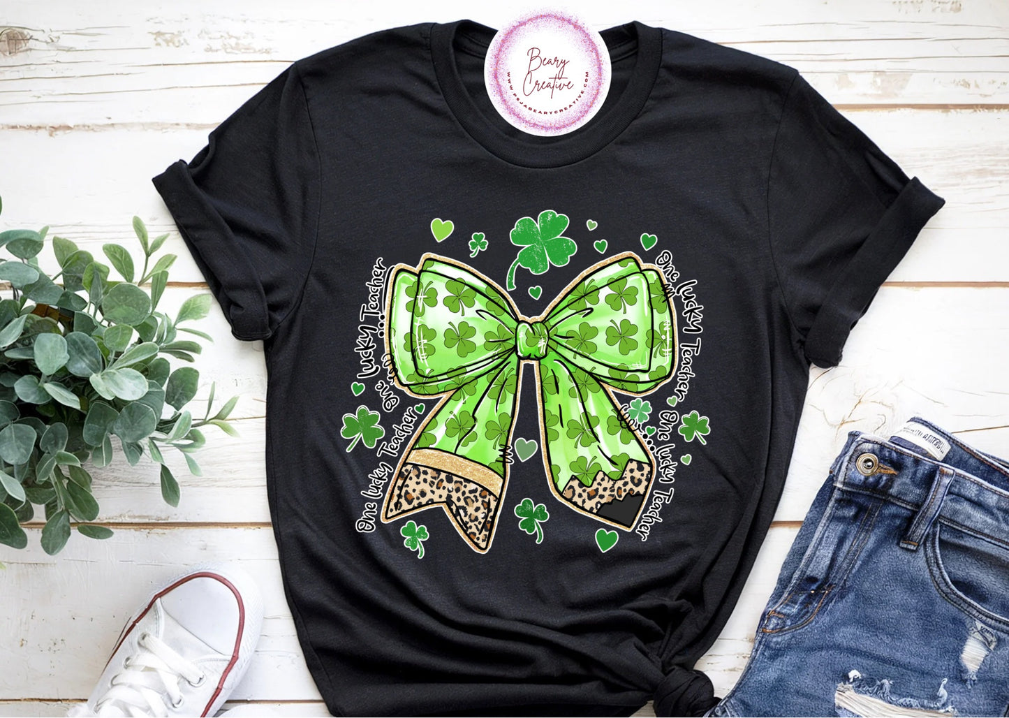 One Lucky Teacher Bow Shirt