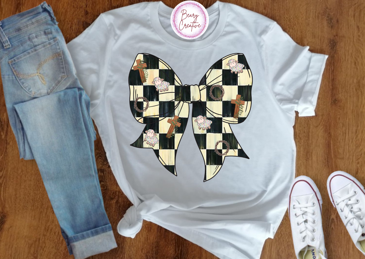 Checked Bow Easter Shirt
