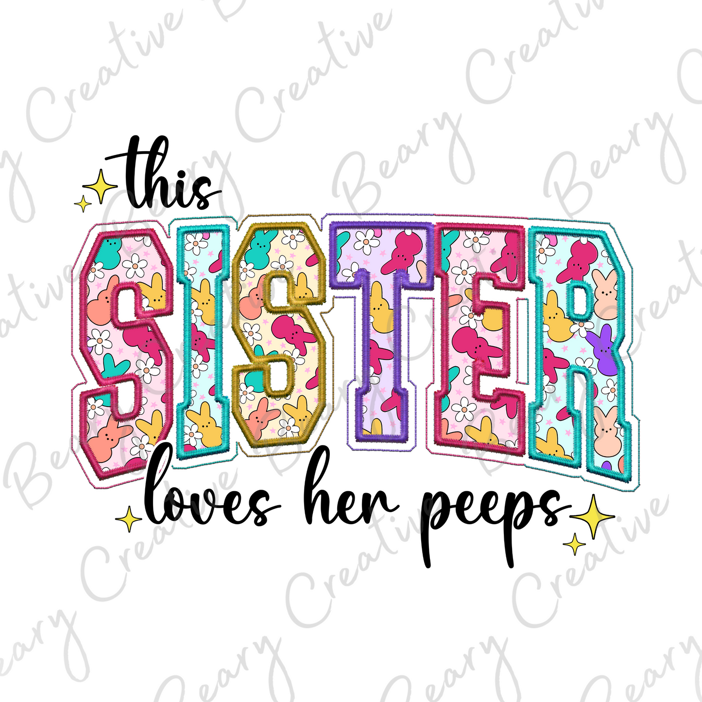 This Sister Loves Her Peeps on a Cream Unisex T-shirt