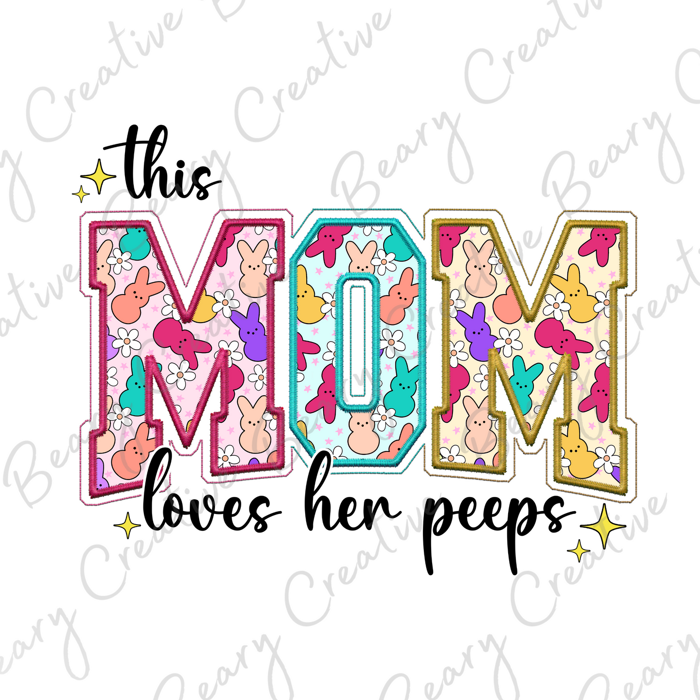 This Mom Loves Her Peeps on a Cream Unisex T-shirt