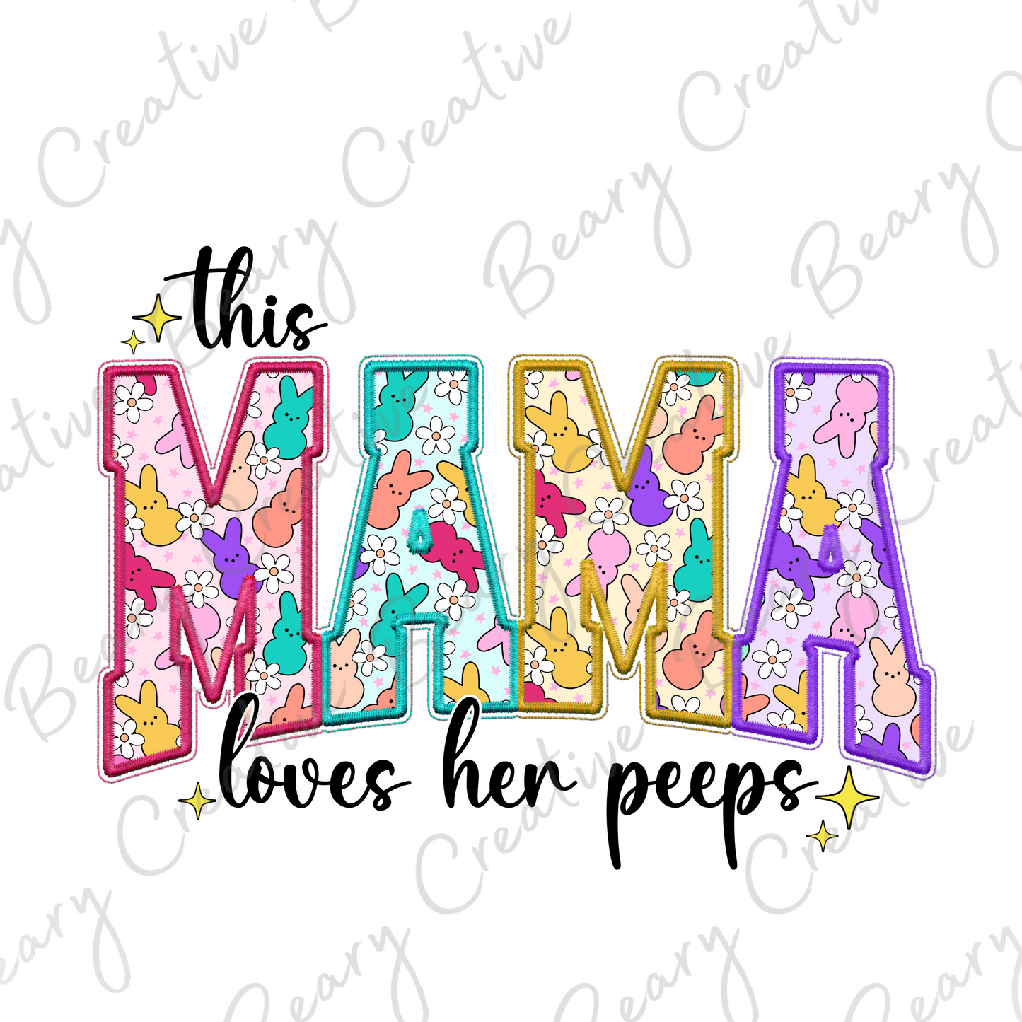 This Mama Loves Her Peeps on a Cream Unisex T-shirt