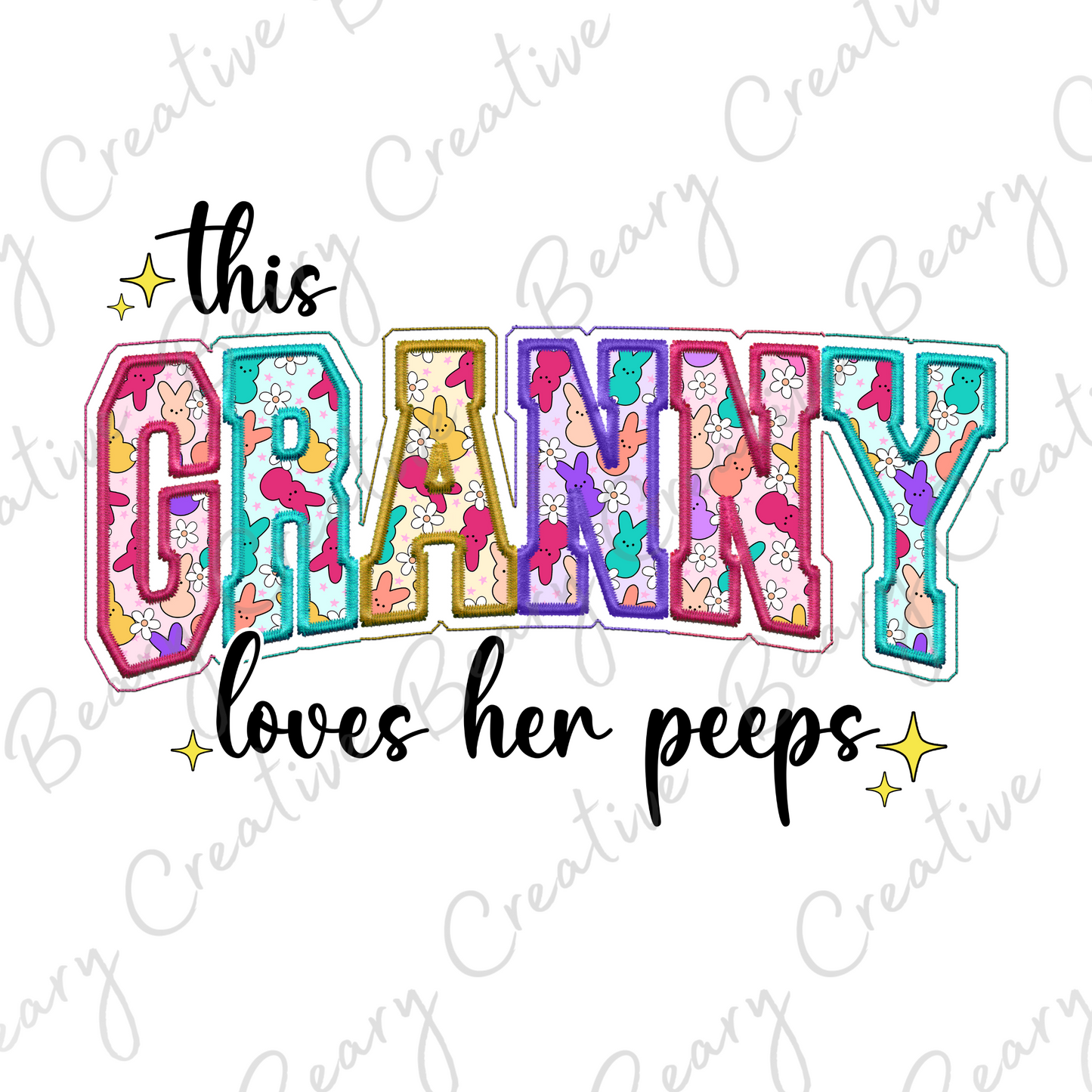 This Granny Loves Her Peeps on a Cream Unisex T-shirt