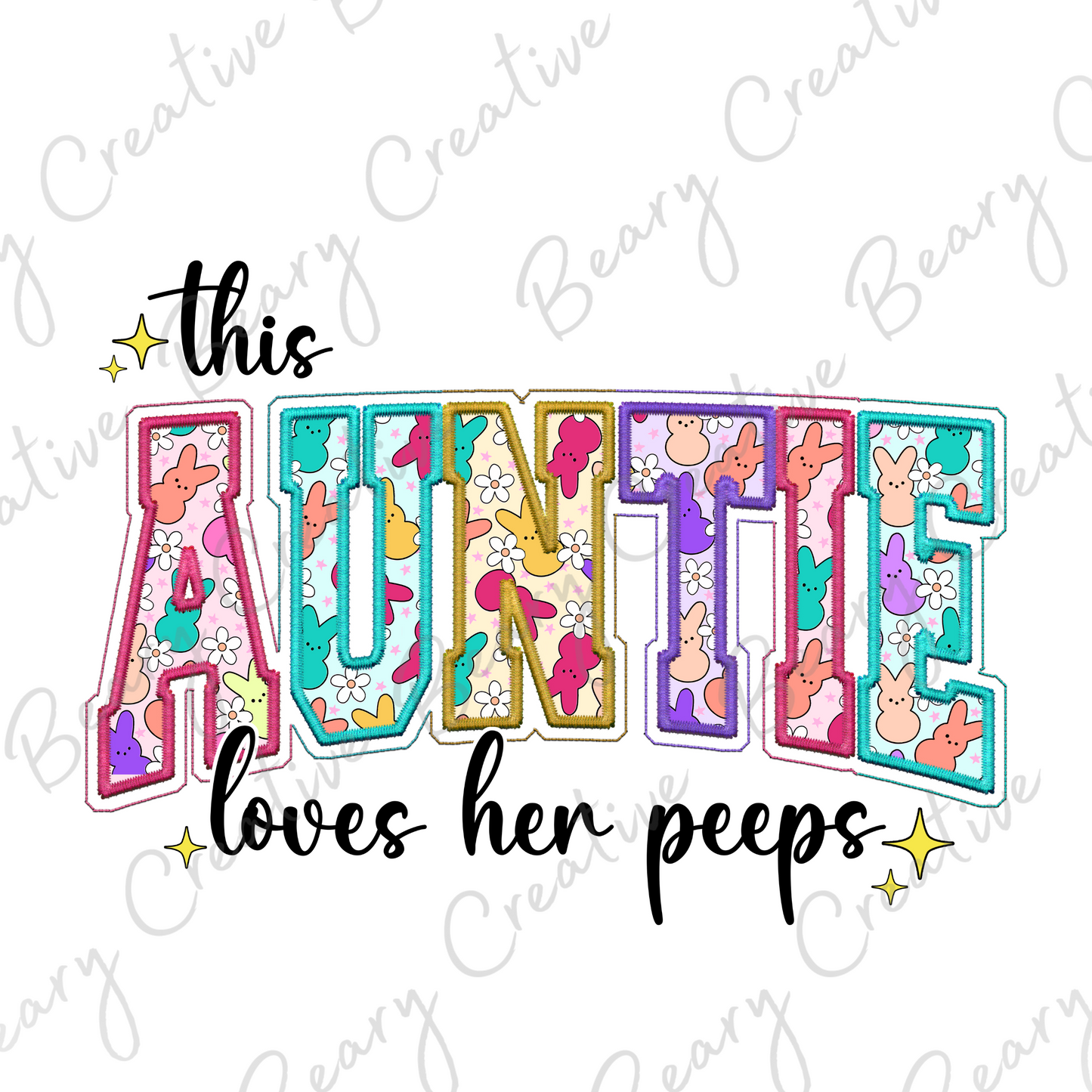 This Auntie Loves Her Peeps on a Cream Unisex T-shirt