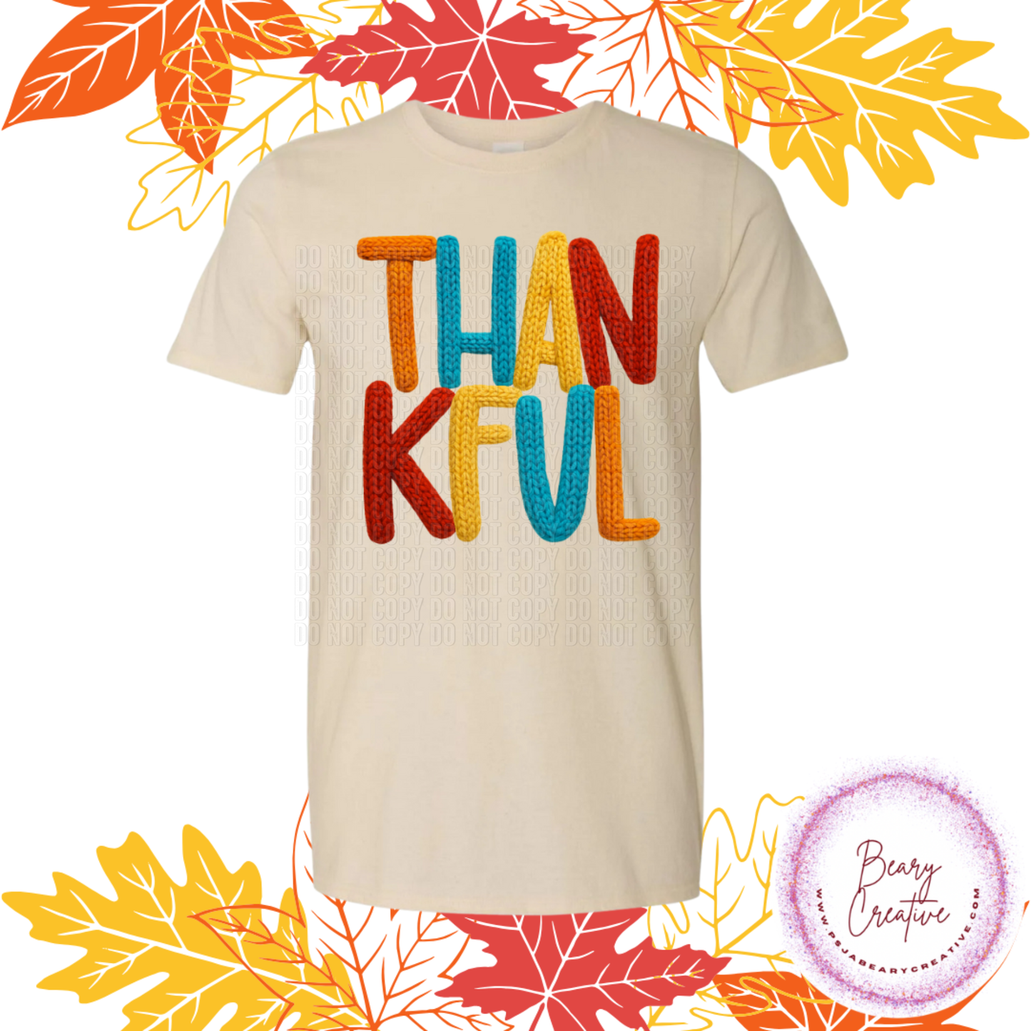 Fall Faux Yarn Thankful