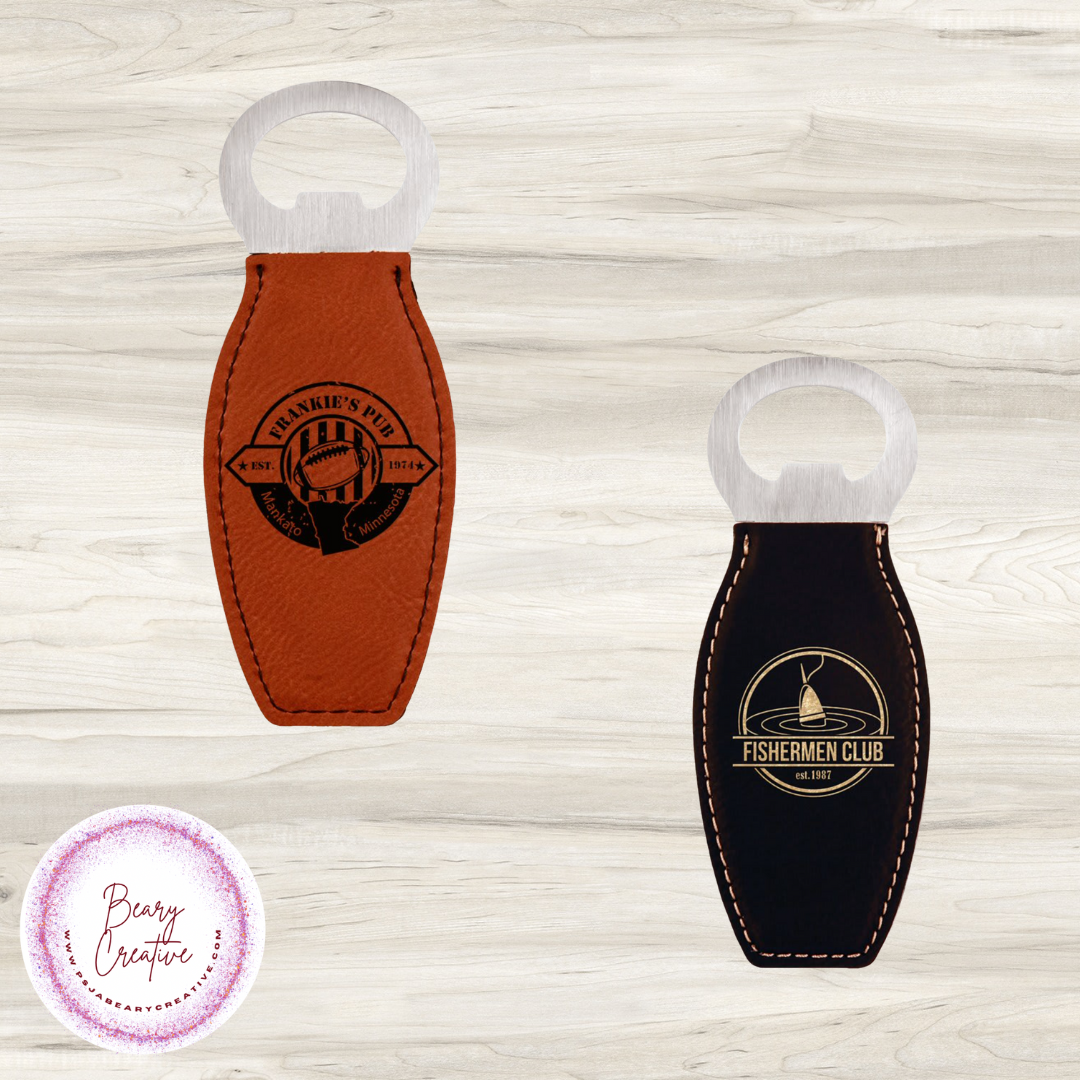 Leatherette Bottle Opener with Magnet