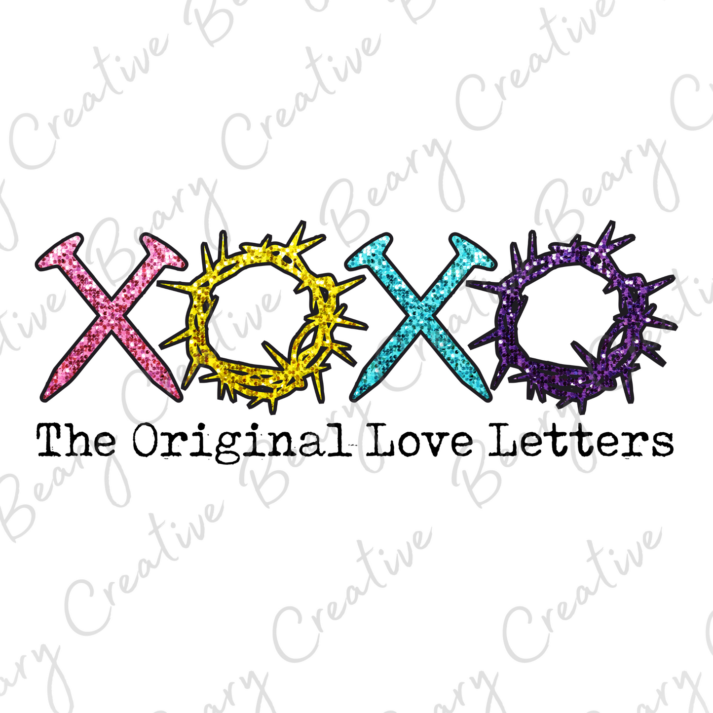 XOXO The Original Love Letters on a Cream Unisex T-shirt