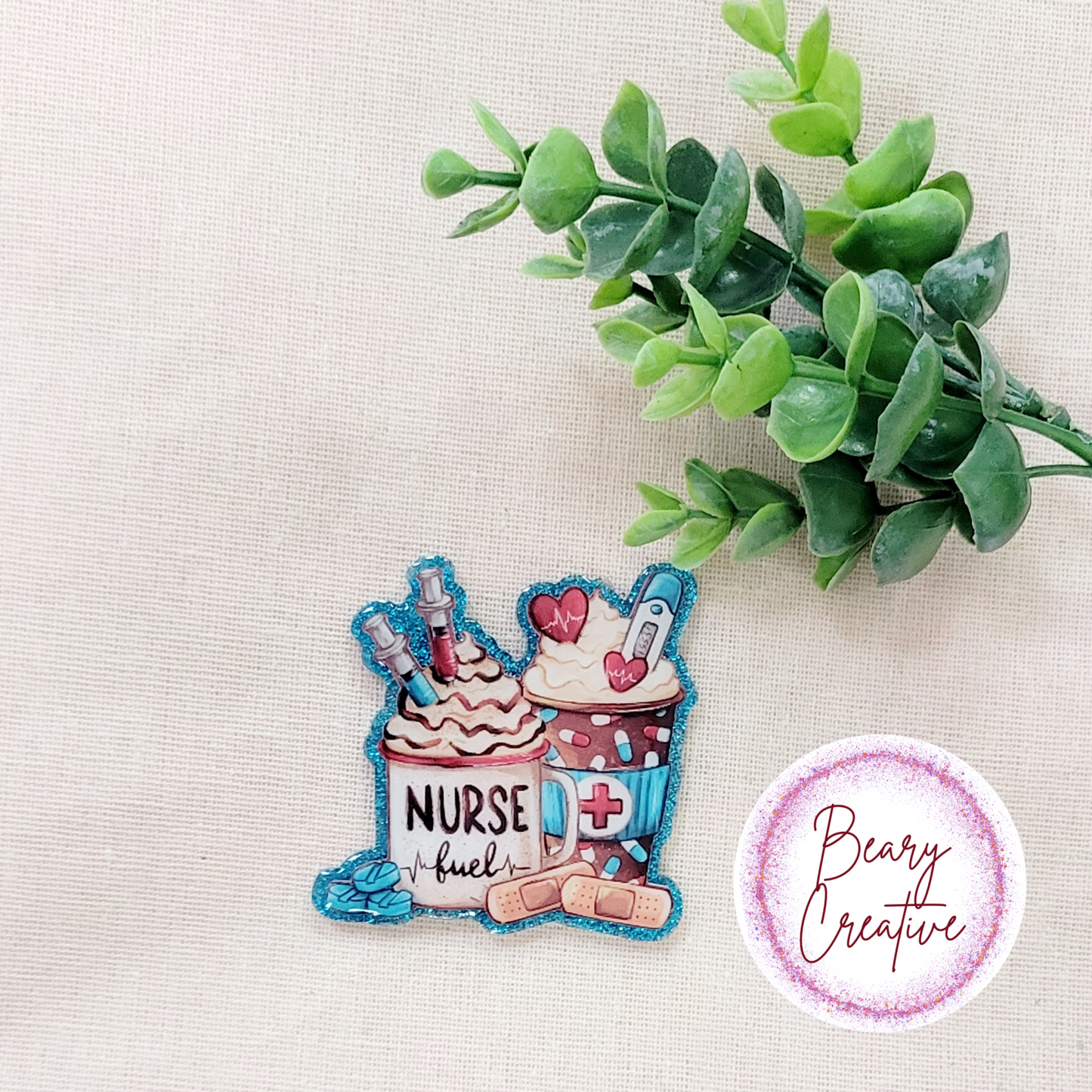 Nurse Fuel Coffee Badge Reel