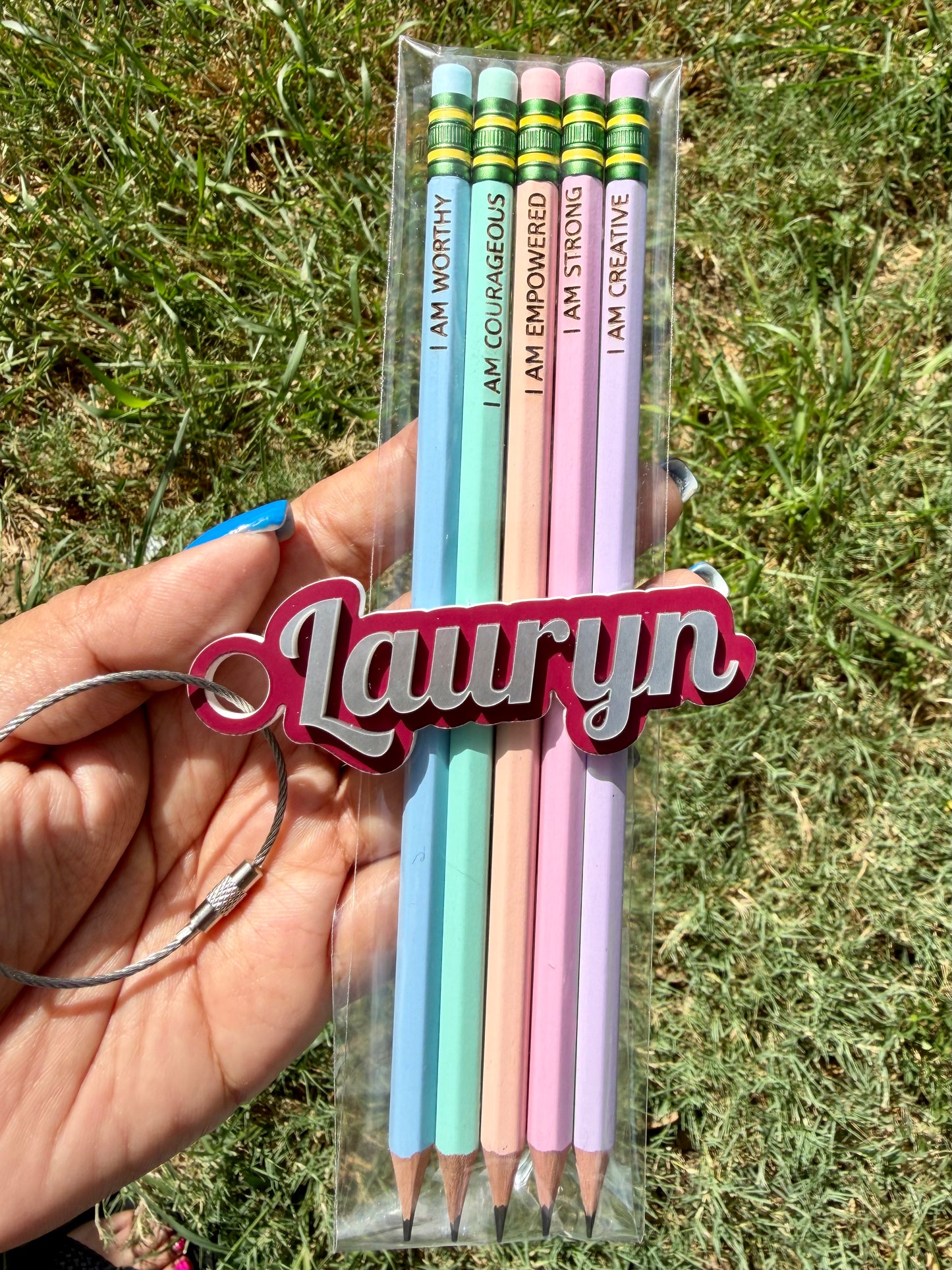 Personalized Pencil & Name Bag Tag