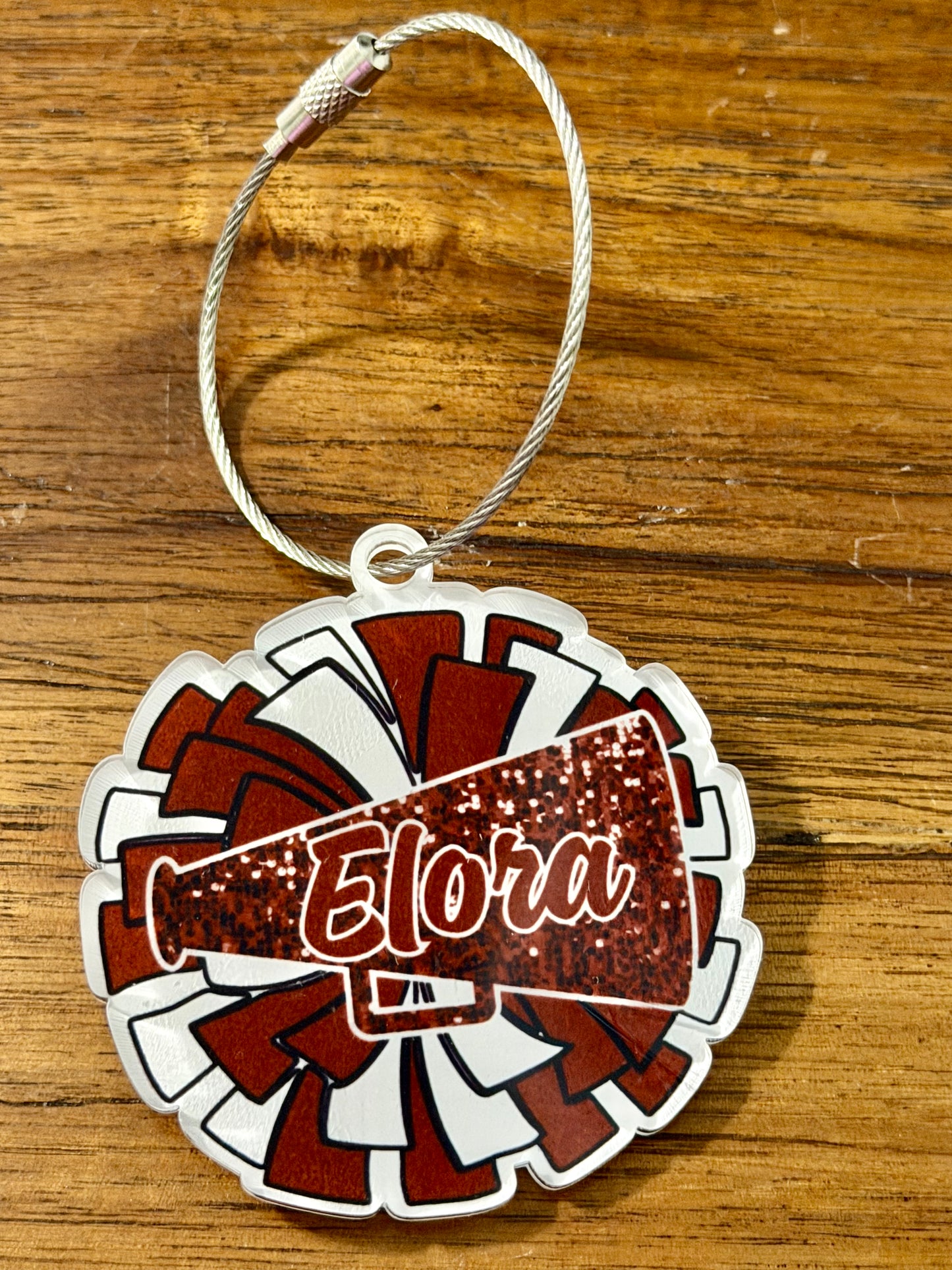 Personalized Pom Pom Bag Tag