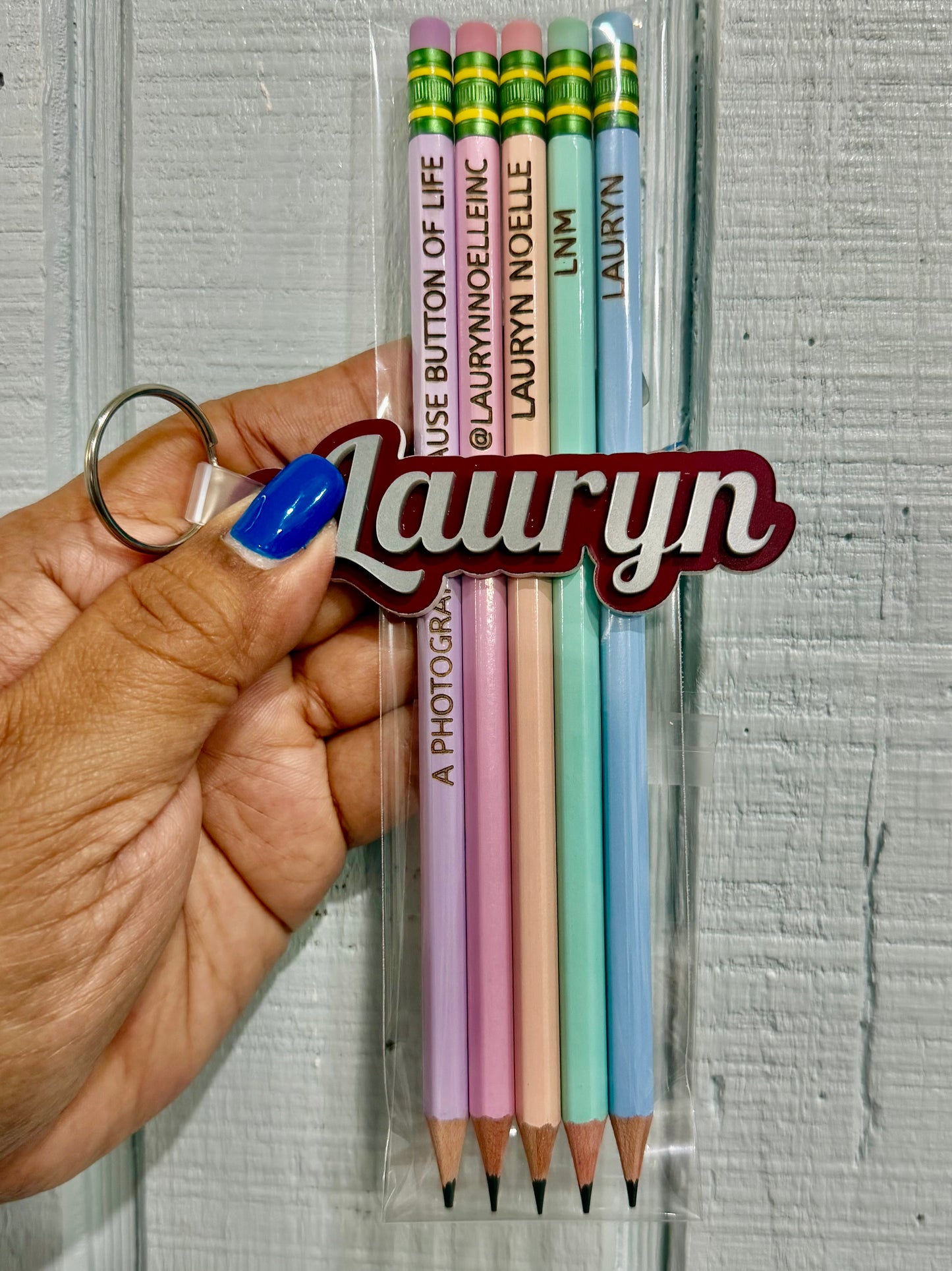 Personalized Pencil & Name Bag Tag