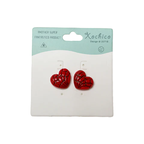 Pan Dulce Concha Heart Stud Earrings