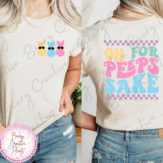 Oh For Peeps Sake on a Cream Unisex T-shirt