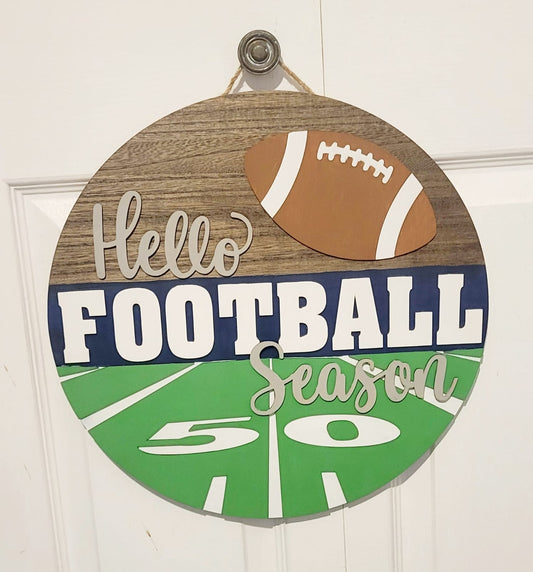 Hello Football Door Hanger