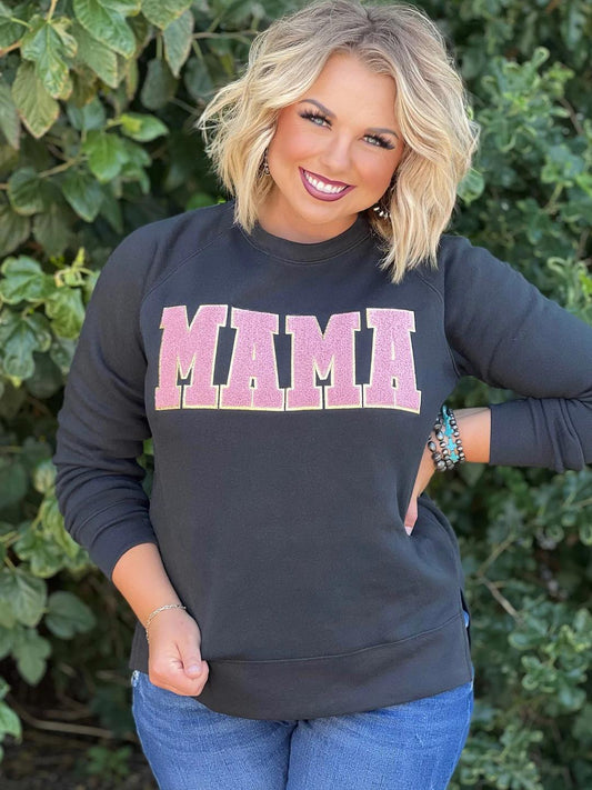 Mama Chenille Applique Sweatshirt