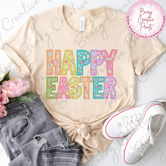 Happy Easter on a Cream Unisex T-shirt